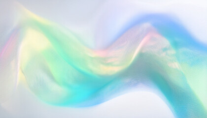 Wavy blurred shape with gradient colors on white background.