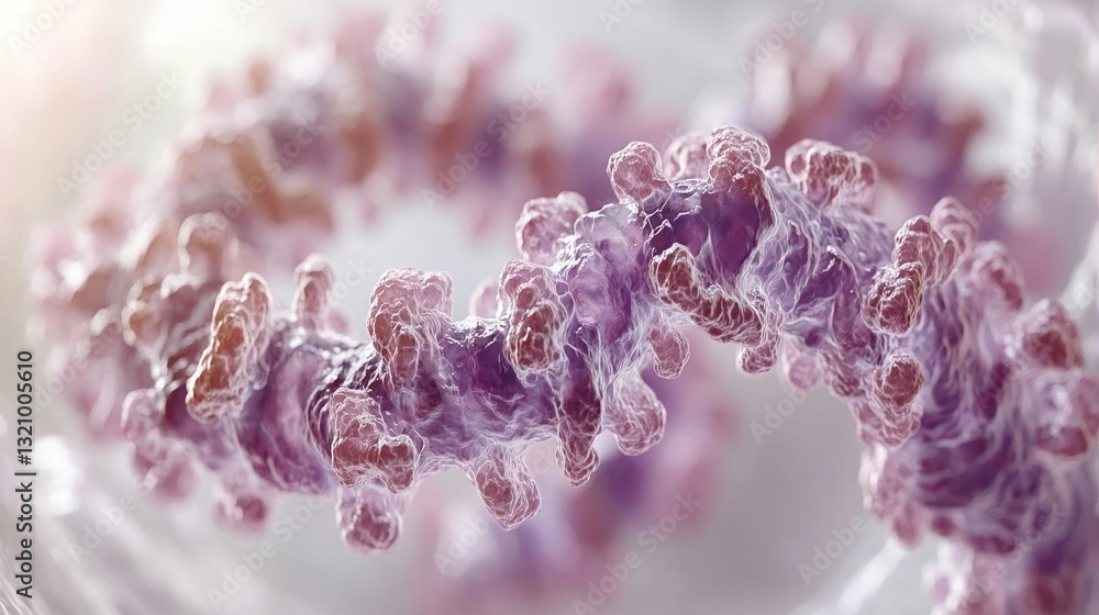 Poster close-up view of a complex molecular structure showcasing intricate details and textures