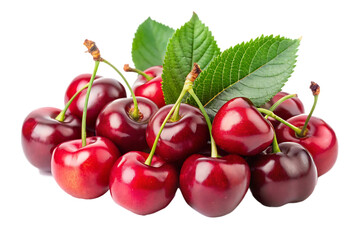 red cherries image isolated on transparent