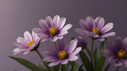 Purple spring flowers bloom on light purple background social media web Banner template design Full Vector EPS and Ai