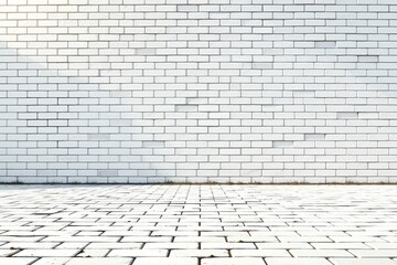 there is a fire hydrant in front of a white brick wall