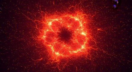 Fire flying sparks Abstract light background of particles Red sparks 3D rendering