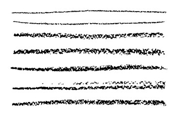 Obraz premium Chalk brush lines set. Hand drawn vector textured chalk underline grunge borders