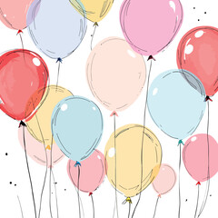Vsai colorful balloons floating celebrating a festive occasion