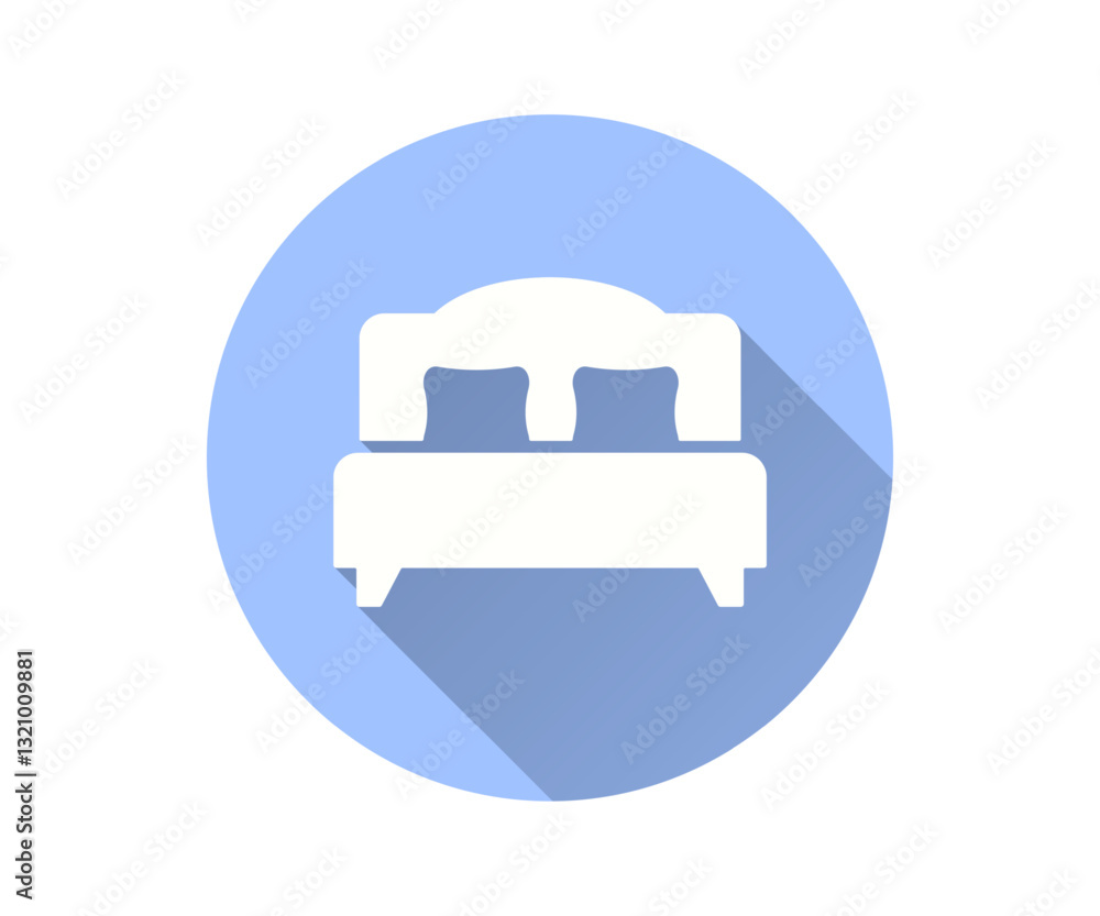 Poster sofa flat icon. simple illustration with long shadow for graphic and web design.