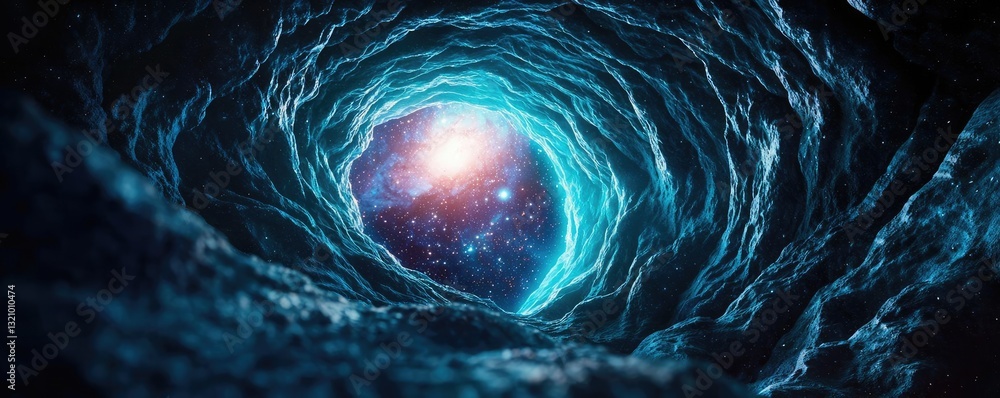 Aufkleber dark sky idea. a mesmerizing view of a cosmic tunnel exploring the depths of space and time.