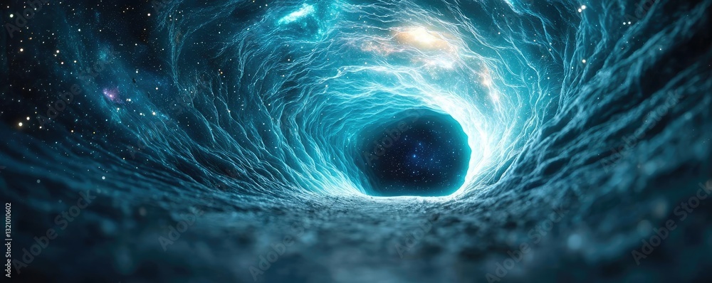 Aufkleber dark sky idea. a mesmerizing view of a cosmic vortex with swirling light and deep space background.