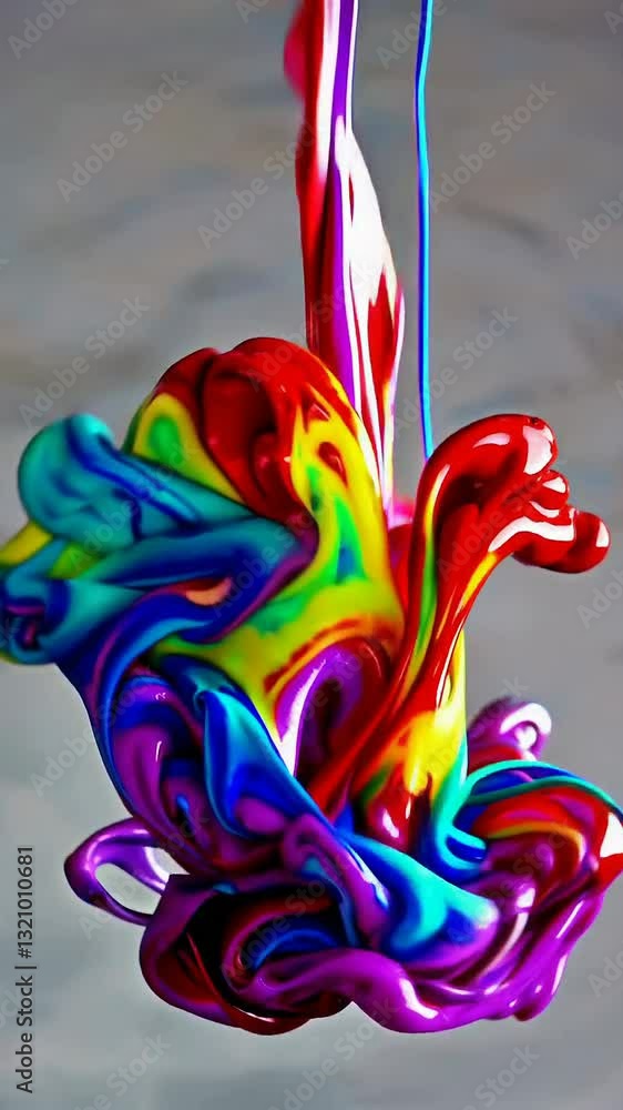 Aufkleber vibrant paint swirls in motion creating colorful artistic patterns