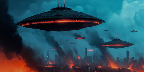  Dramatic Scene Depicting UFOs