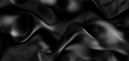 Naklejka premium Seamless glowing monochrome digital wireframe mesh, futuristic high-tech luxury pattern, sophisticated cyberpunk refinement