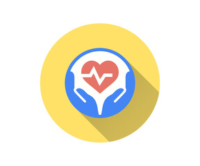 Medical support flat icon with long shadow for graphic and web design.
