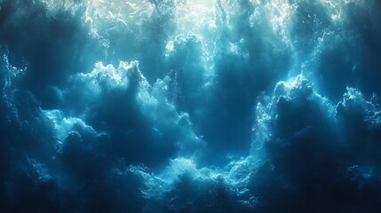 Tranquil blue water waves glistening softly under bright natural light