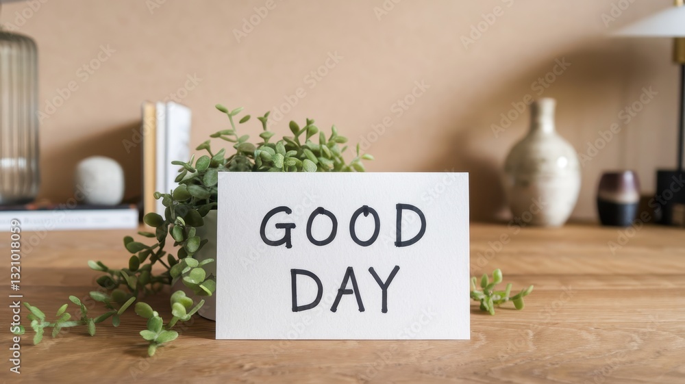 Poster good day: a simple message of positivity and calm