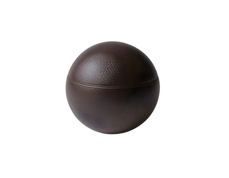 Realistic leather rugby ball isolated on transparent background