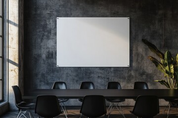 Modern meeting room with blank poster (3)