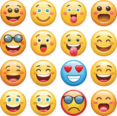 Fototapeta premium set of funny cartoon smileys