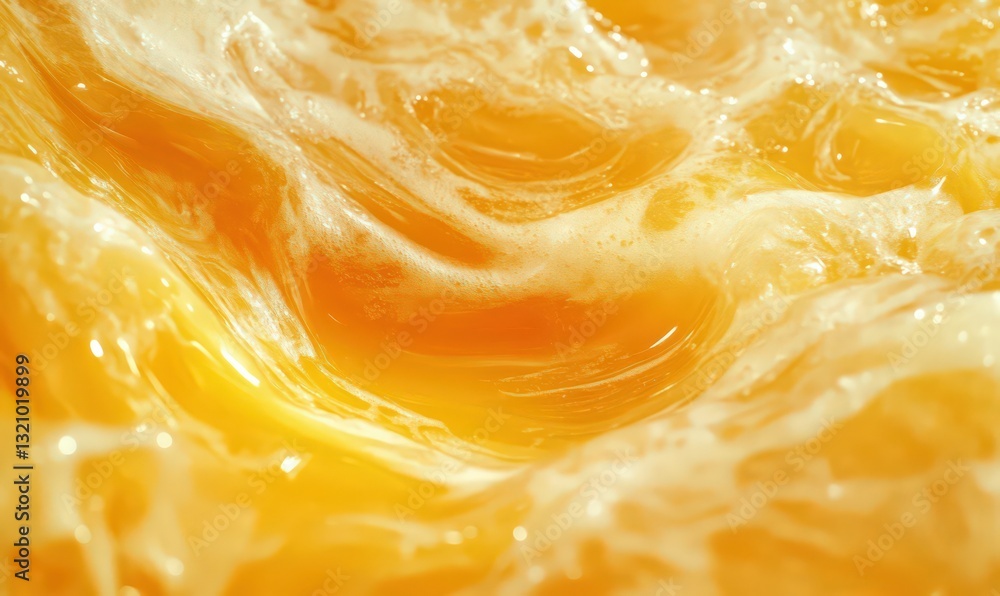Poster close up of a vibrant orange texture with swirling patterns and highlights