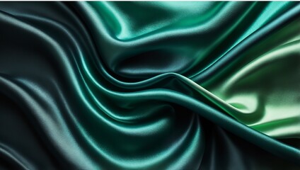 Luxurious Green Silk Fabric with Elegant Folds green silk background
