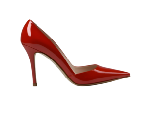 Red high heel shoe isolated on transparent background