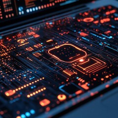 Obraz premium Interactive AI system on laptop