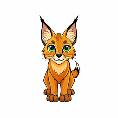 caracal cartoon vector