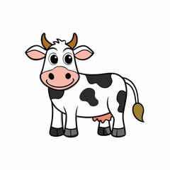 cow cartoon isolated on white