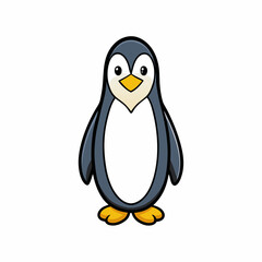 emperor penguin on white