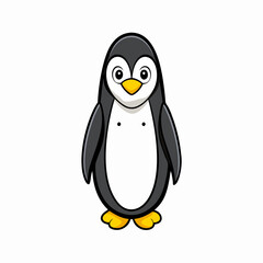 emperor penguin on white