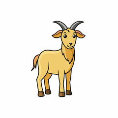 vector illustration of a cartoon goat
