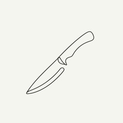 Obraz premium Minimalist outline of a kitchen knife on a soft-colored background representing culinary tools and kitchen elegance for cooking enthusiasts