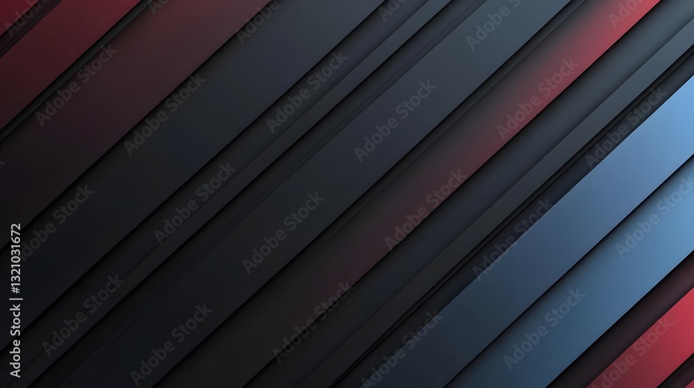 Poster angled strips of various colors create a modern textured design