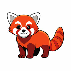 red panda isolated on white