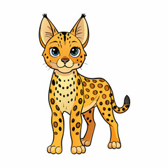 vector illustration of a serval