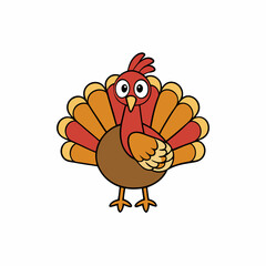 turkey cartoon waving