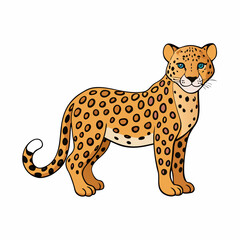 leopard cartoon isolated on white