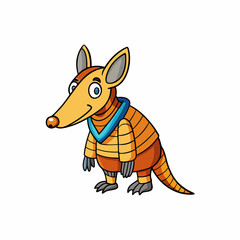 aardvark cartoon isolated on white