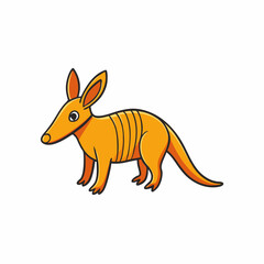 aardvark cartoon isolated on white