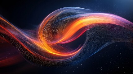 Abstract flowing lines of light and color appear dynamic and swirling