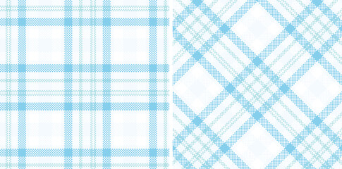Light Pale Grey Seamless Madras Plaid with Muted Pale Sky Blue accents Textile Design