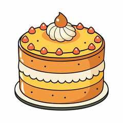 vector illustration of a cake