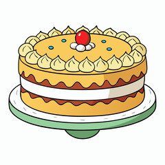 vector illustration of a cake