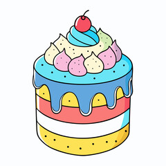 vector illustration of an ice cream cake