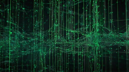 Fototapeta premium green abstract background, Abstract digital network, glowing green lines, interconnected nodes, futuristic grid, cyberspace visualization, data streams, technological landscape, matrix-like patterns, 