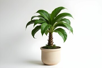 Tree in ceramic pot. Plants growing in pots or planters. beautiful natural home decorations. Interior design