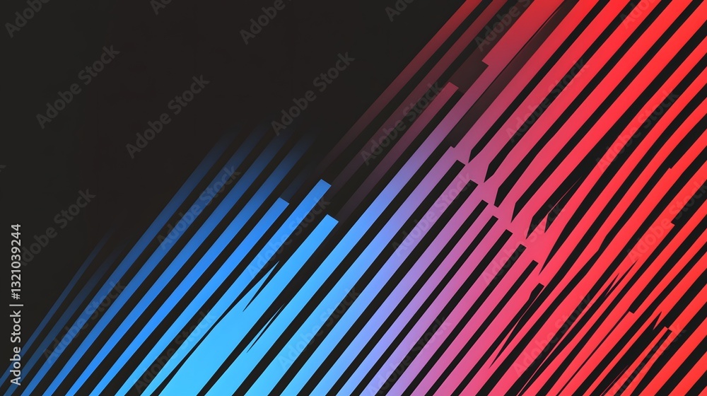 Poster abstract artwork features diagonal lines with contrasting colors and shades
