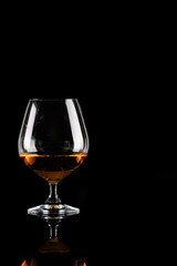 cognac on black background