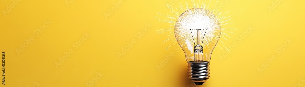 Poster Simple light bulb design representing illumination and brightness as a symbol of ideas and creativity in everyday life