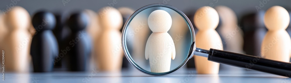 Poster magnified individual standing out with another magnified person in the background highlighting disti