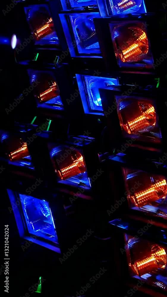 Poster dynamic shifting colorful geometric lights with futuristic rhythmic sequence