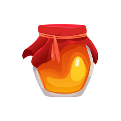 Jar of Honey. Vector Illustration in Cartoon Style. Healthy Food.
